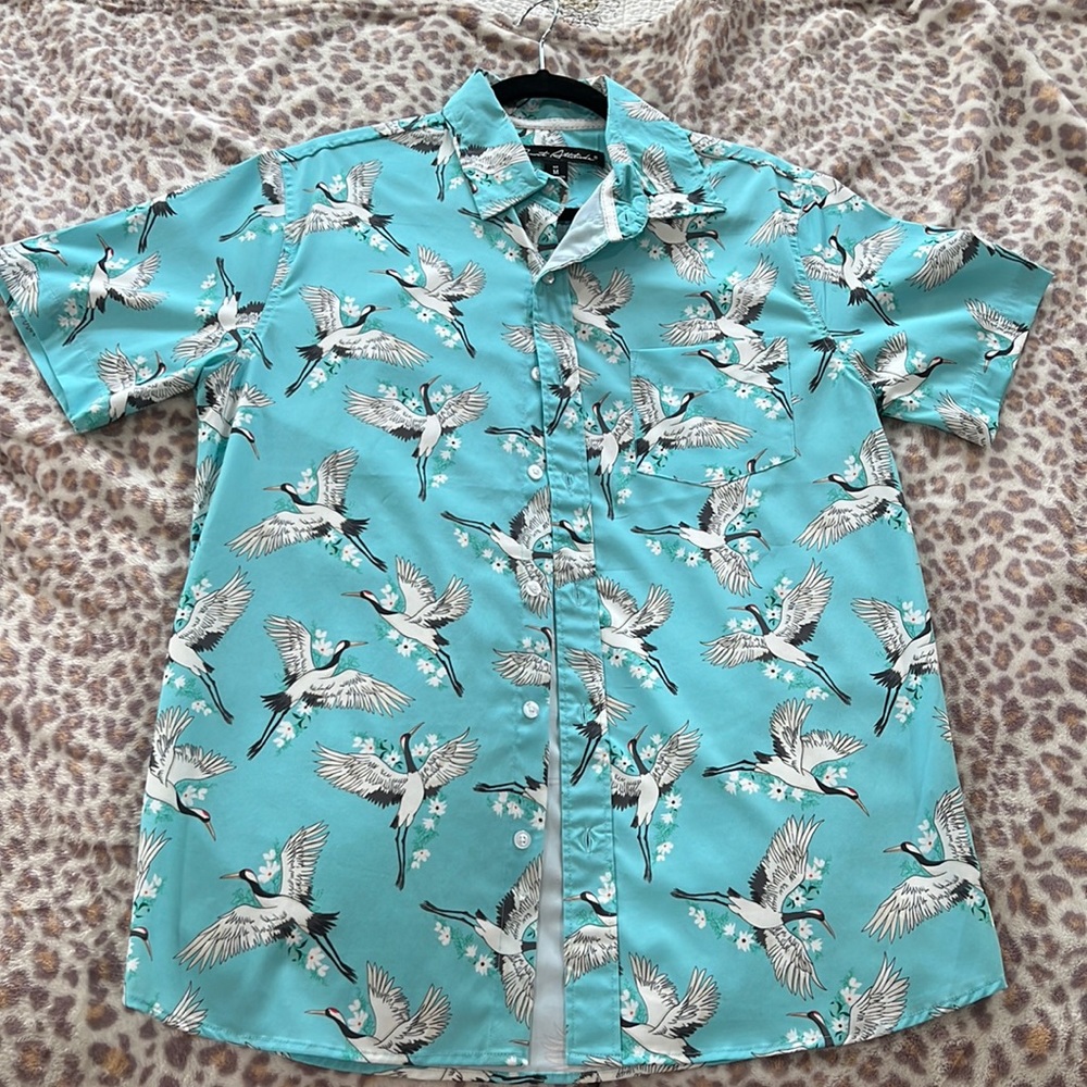 Just Attitude Sandhill Crane button down, M